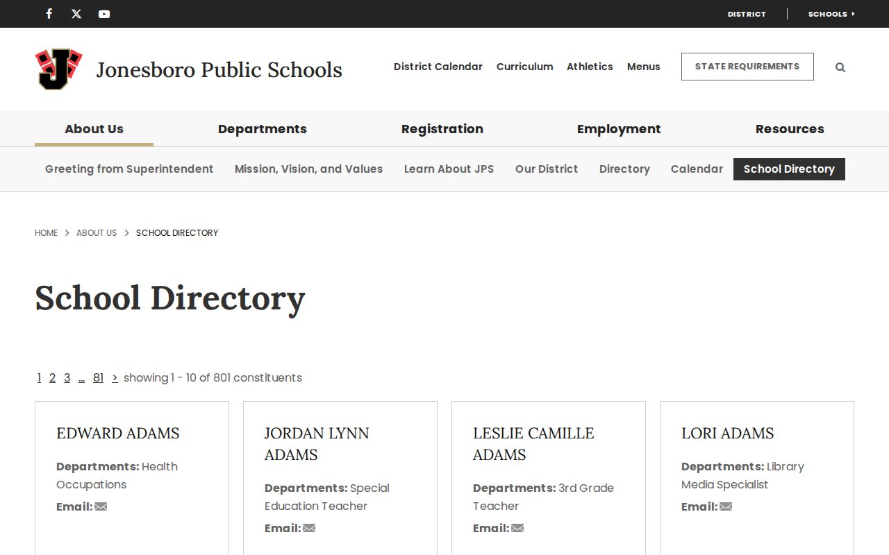 Jonesboro people search school staff directory