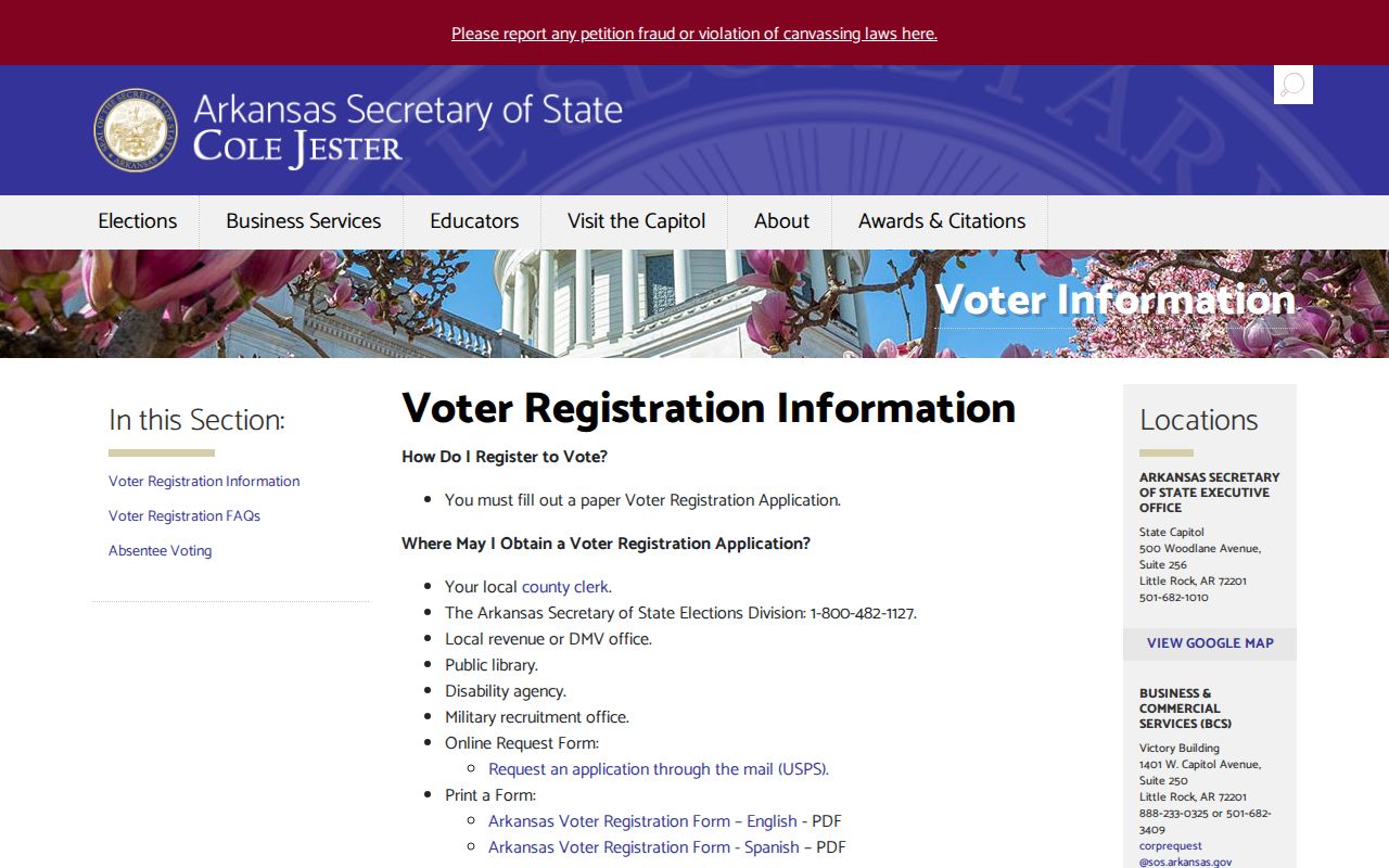 Jonesboro voter registration records Arkansas voter registration information